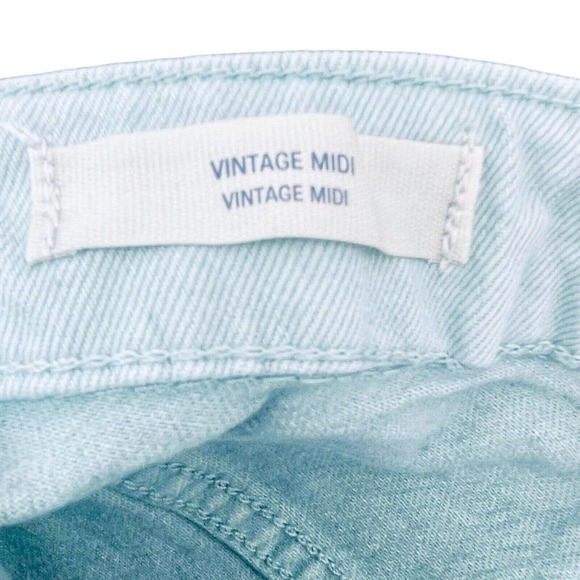 Universal Thread NEW High-Rise Vintage Midi Jean Shorts Mindful Mint Green Sz 10 - Picture 6 of 9